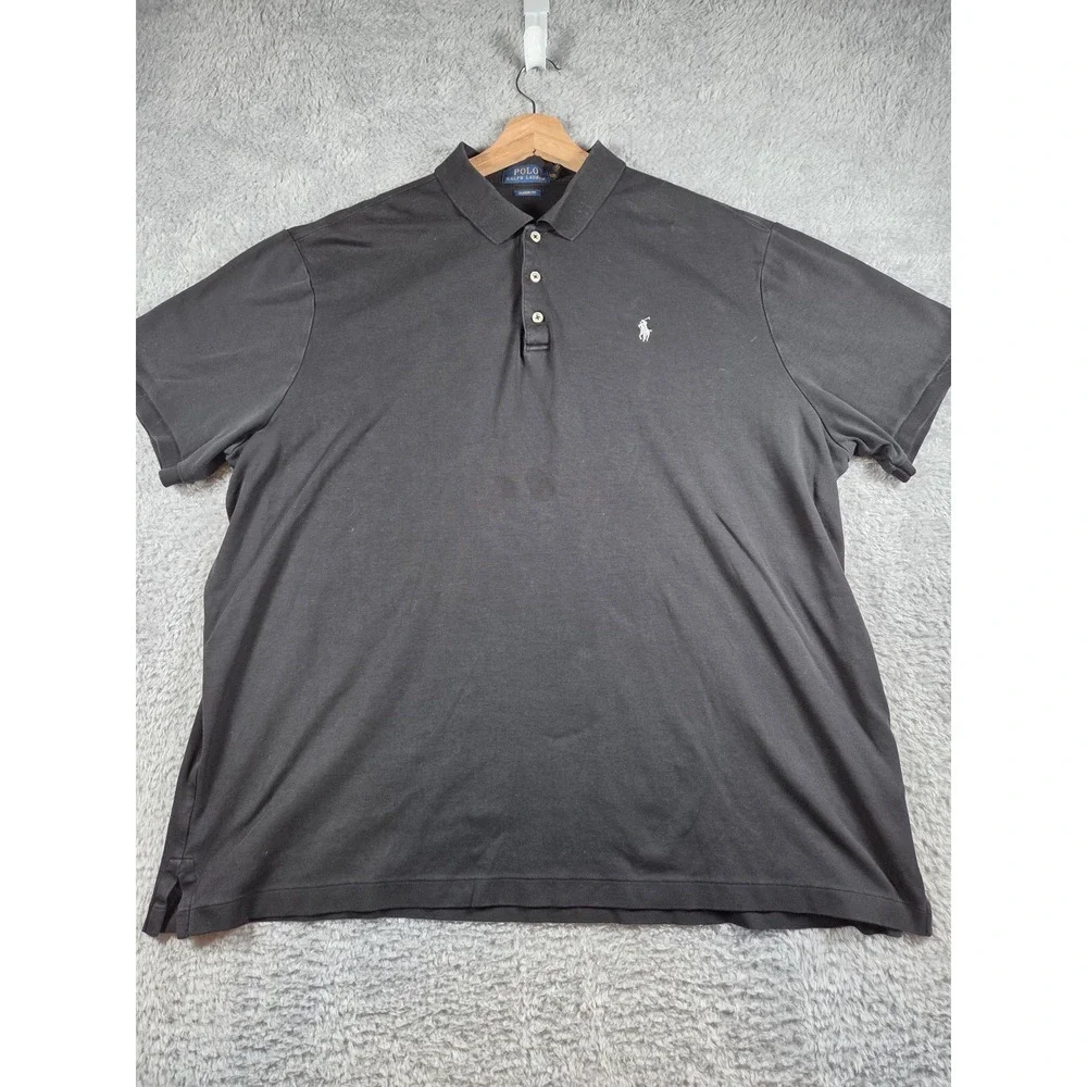 Polo Ralph Lauren Polo Shirt XXL‎ Black Mens Classic Fit Short Sleeve Pony Logo
